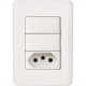 Kit C/2 - Conjunto Perlex Aros 4X2 Branco Com Placa(2Simp... Kit C/2 - Conjunto Perlex Aros 4X2 Branco Com Placa(2Simp...