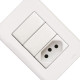 Kit C/2 - Conjunto Perlex Aros 4X2 Branco Com Placa(2Simp... Kit C/2 - Conjunto Perlex Aros 4X2 Branco Com Placa(2Simp...