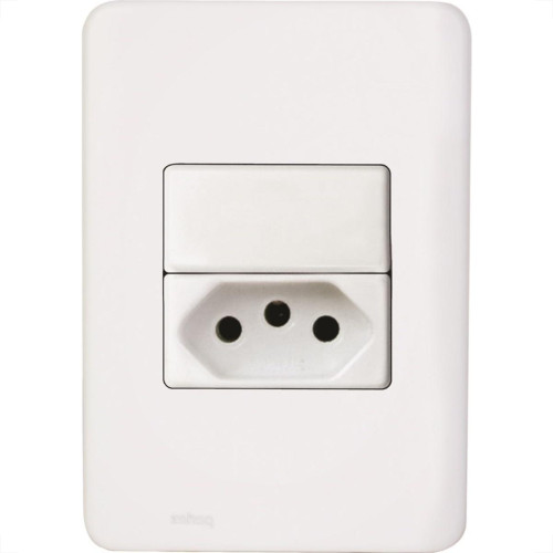 Kit C/2 - Conjunto Perlex Aros 4X2 Branco Com Placa(1Simp... Kit C/2 - Conjunto Perlex Aros 4X2 Branco Com Placa(1Simp...