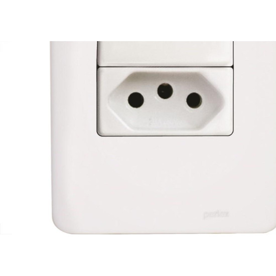 Kit C/5 - Conjunto Perlex Aros 4X2 Branco Com Placa(1Simp... Kit C/5 - Conjunto Perlex Aros 4X2 Branco Com Placa(1Simp...