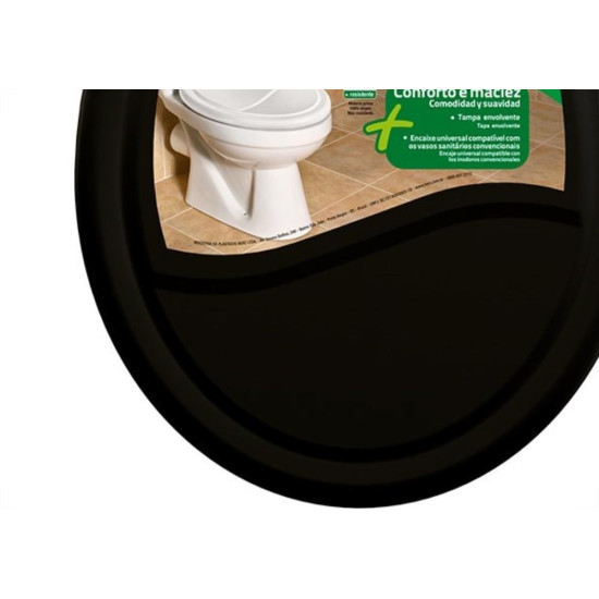 Assento Sanitario Herc Prime Almofadado Preto 2392