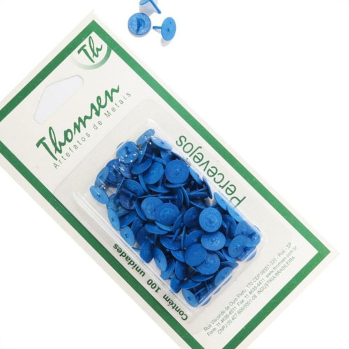 Percevejo Thomsen Azul Cartela Com 100 Pecas Pc-034 Percevejo Thomsen Azul Cartela Com 100 Pecas Pc-034