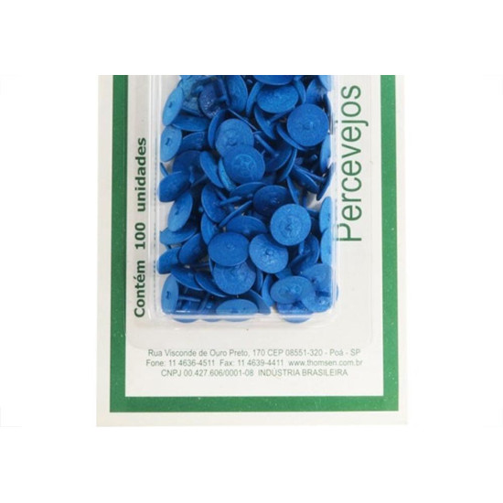 Percevejo Thomsen Azul Cartela Com 100 Pecas Pc-034 Percevejo Thomsen Azul Cartela Com 100 Pecas Pc-034