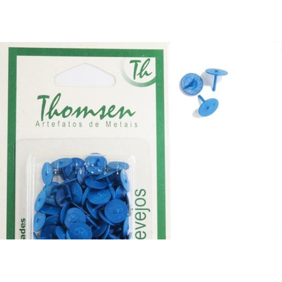 Percevejo Thomsen Azul Cartela Com 100 Pecas Pc-034 Percevejo Thomsen Azul Cartela Com 100 Pecas Pc-034