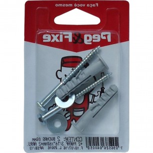 Cartela Bucha Fixacao 08+Parafuso Sextavado 3/16 X 60 Peg&Fixe Kit 6 Pecas  Apsb/13