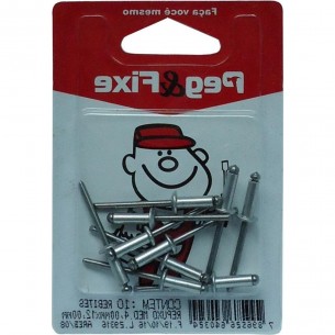 Cartela Rebite Repuxo Aluminio 4 X 12Mm Peg&Fixe 10 Pecas  Areb/08