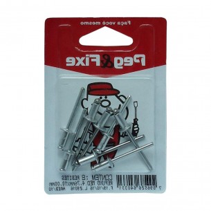 Cartela Rebite Repuxo Aluminio 4,76X10Mm Peg&Fixe 8 Pecas  Areb/10