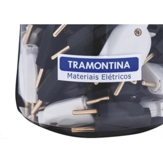 Pino Macho 2 Polos Tramontina 10A Preto/Branco - Kit C/42 Pino Macho 2 Polos Tramontina 10A Preto/Branco - Kit C/42