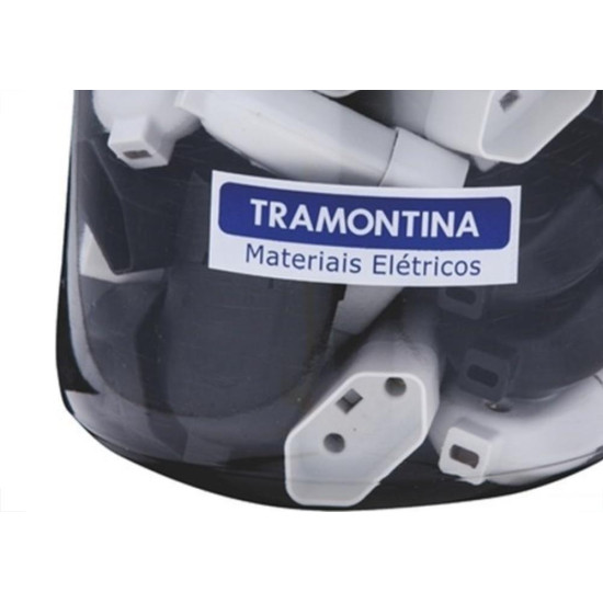 Pino Femea 2 Polos Tramontina 10A Preto/Branco  - Kit C/24 