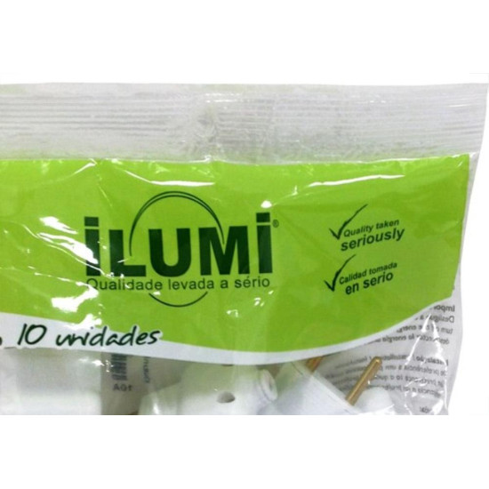 Pino Prensa Cabo Ilumi 2 Polos 10A Branco 14240Pct - Kit C/10 