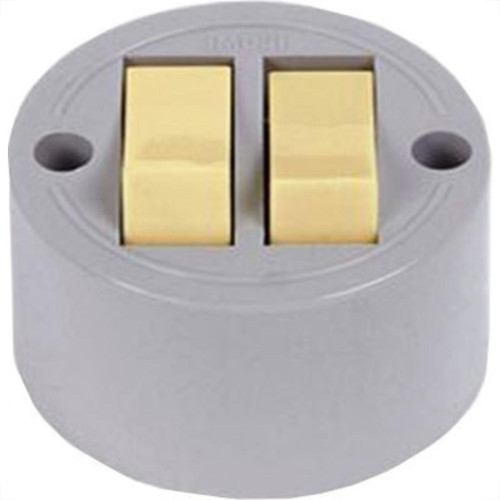 Interruptor Externo Ilumi Redondo Cinza 2 Simples 1656Pct - Kit C/10 