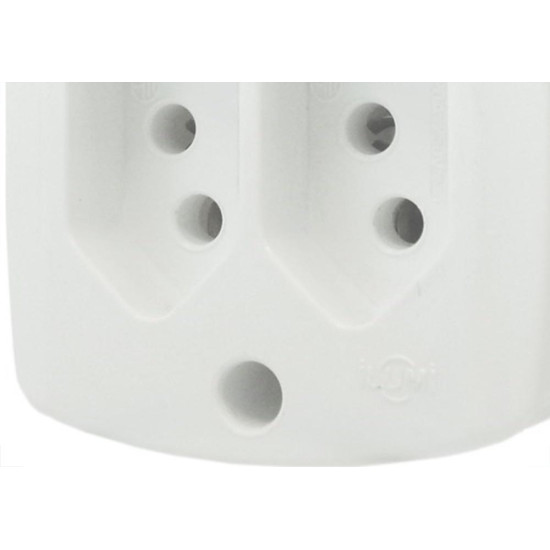 Tomada Externa Ilumi 2 Polos +Terra Dupla 10A Branca 16518 - Kit C/10 Tomada Externa Ilumi 2 Polos +Terra Dupla 10A Branca 16518 - Kit C/10