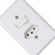 Conjunto Ilumi Stylus 4X2 Branco Com Placa (1Simples+Tomada 10A) 20200
