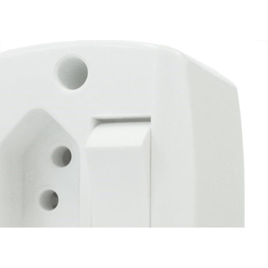 Interruptor Externo Ilumi Retangular Branco 1 Simples+Tomada 10A 16544Pct - Kit C/10 