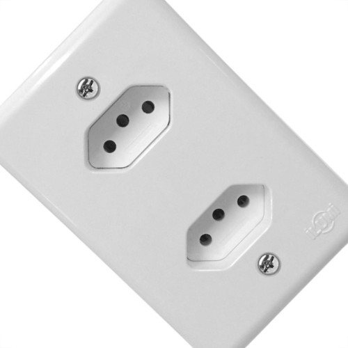 Conjunto Ilumi Stylus 4X2 Branco Com Placa (2Tomadas 20A Monobloco) 201210
