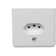 Conjunto Ilumi Stylus 4X2 Branco Com Placa (2Tomadas 20A Monobloco) 201210
