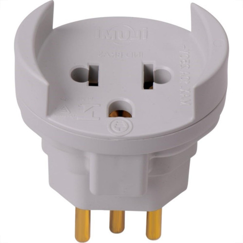 Pino Adaptador (Entrada =3 Redondo/Saida =2 Universal+Redondo) Ilumi Cinza 1209Pct - Kit C/10 Pino Adaptador (Entrada =3 Redondo/Saida =2 Universal+Redondo) Ilumi Cinza 1209Pct - Kit C/10