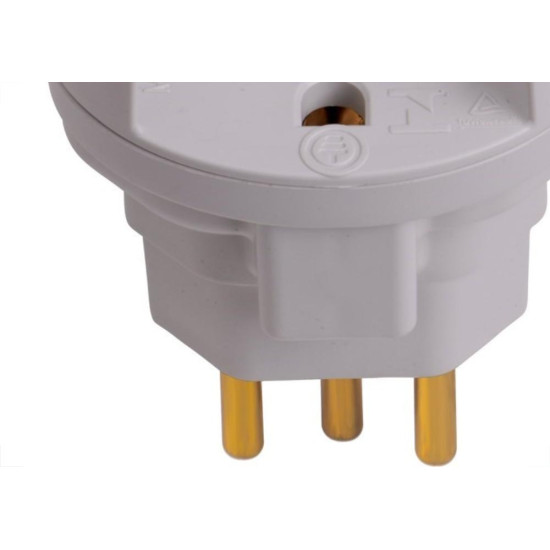 Pino Adaptador (Entrada =3 Redondo/Saida =2 Universal+Redondo) Ilumi Cinza 1209Pct - Kit C/10 Pino Adaptador (Entrada =3 Redondo/Saida =2 Universal+Redondo) Ilumi Cinza 1209Pct - Kit C/10