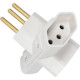 Pino 3 Saidas 2 Polos+Terra Ilumi ''T'' Branco 12270Pct - Kit C/10 Pino 3 Saidas 2 Polos+Terra Ilumi ''T'' Branco 12270Pct - Kit C/10