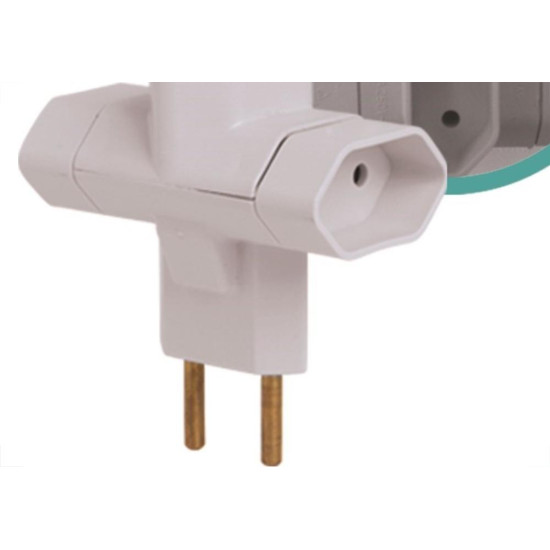 Pino 3 Saidas 2 Polos Ilumi Cinza ''T'' 1213Pct - Kit C/10 Pino 3 Saidas 2 Polos Ilumi Cinza ''T'' 1213Pct - Kit C/10
