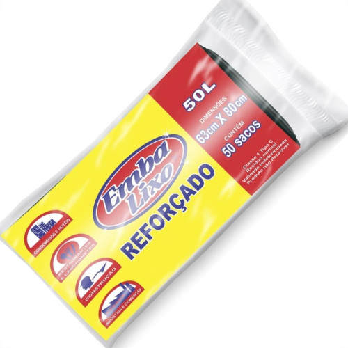 Saco Embalixo Rolo Profissional Preto 50L Com 50 Sacos 513564 Saco Embalixo Rolo Profissional Preto 50L Com 50 Sacos 513564