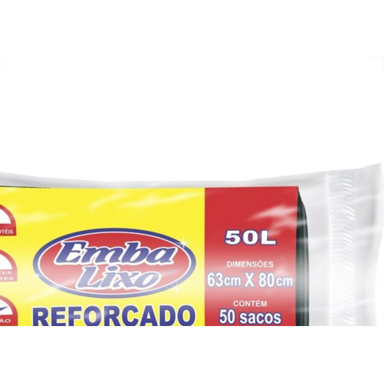 Saco Embalixo Rolo Profissional Preto 50L Com 50 Sacos 513564 Saco Embalixo Rolo Profissional Preto 50L Com 50 Sacos 513564