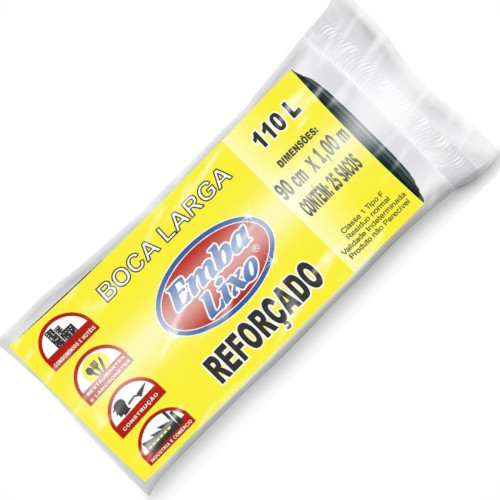Saco Embalixo Profissional Preto 110L Com 25 Sacos 511768 Saco Embalixo Profissional Preto 110L Com 25 Sacos 511768