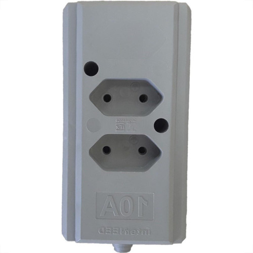 Tomada Barra Interneed Dupla 10A 2 Polos Cinza 69362 Tomada Barra Interneed Dupla 10A 2 Polos Cinza 69362