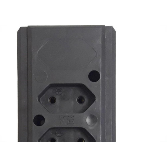 Tomada Barra Interneed Dupla 10A 2 Polos Preta 69300 Tomada Barra Interneed Dupla 10A 2 Polos Preta 69300