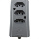 Tomada Barra Interneed   Tripla 10A 2 Polos +Terra Cinza 66231