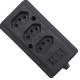 Tomada Barra Interneed Tripla 10A 2 Polos +Terra Preta 66170 Tomada Barra Interneed Tripla 10A 2 Polos +Terra Preta 66170