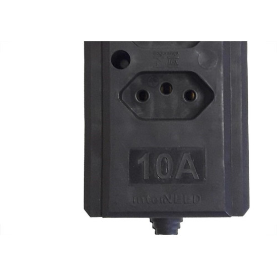 Tomada Barra Interneed Tripla 10A 2 Polos +Terra Preta 66170 Tomada Barra Interneed Tripla 10A 2 Polos +Terra Preta 66170