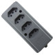 Tomada Barra Interneed (G) Quadrupla 10A 2 Polos +Terra Cinza 66323