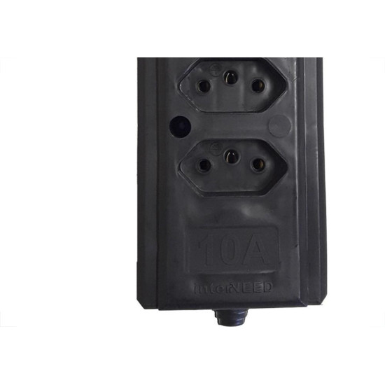 Tomada Barra Interneed (G) Quadrupla 10A 2 Polos +Terra Preta 66262