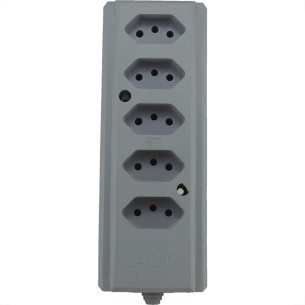 Tomada Barra Interneed   Quintupla 10A 2 Polos +Terra Cinza 66415