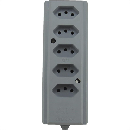 Tomada Barra Interneed Quintupla 10A 2 Polos +Terra Cinza 66415 Tomada Barra Interneed Quintupla 10A 2 Polos +Terra Cinza 66415