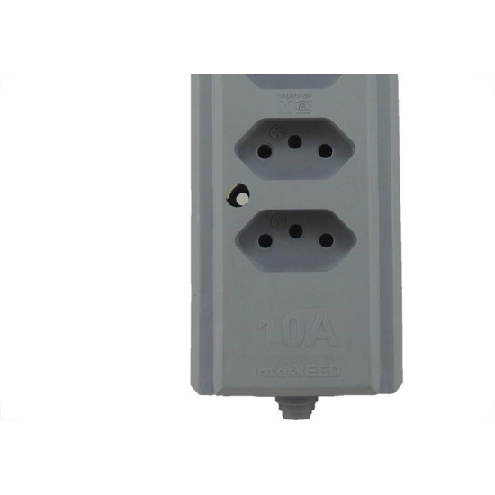 Tomada Barra Interneed Quintupla 10A 2 Polos +Terra Cinza 66415 Tomada Barra Interneed Quintupla 10A 2 Polos +Terra Cinza 66415