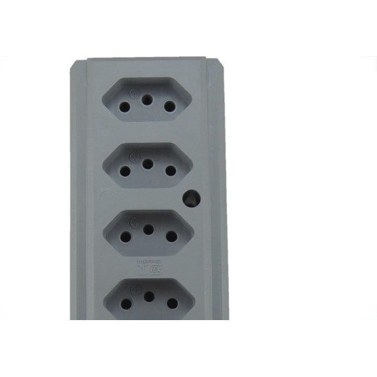 Tomada Barra Interneed Quintupla 10A 2 Polos +Terra Cinza 66415 Tomada Barra Interneed Quintupla 10A 2 Polos +Terra Cinza 66415