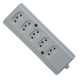 Tomada Barra Interneed   Quintupla 10A 2 Polos +Terra Branca 66385