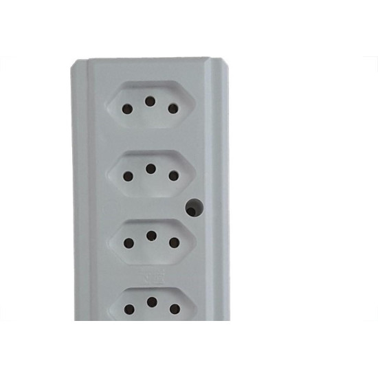 Tomada Barra Interneed   Quintupla 10A 2 Polos +Terra Branca 66385