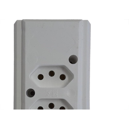 Tomada Barra Interneed Dupla 10/20A 2 Polos +Terra Branca 68976 Tomada Barra Interneed Dupla 10/20A 2 Polos +Terra Branca 68976