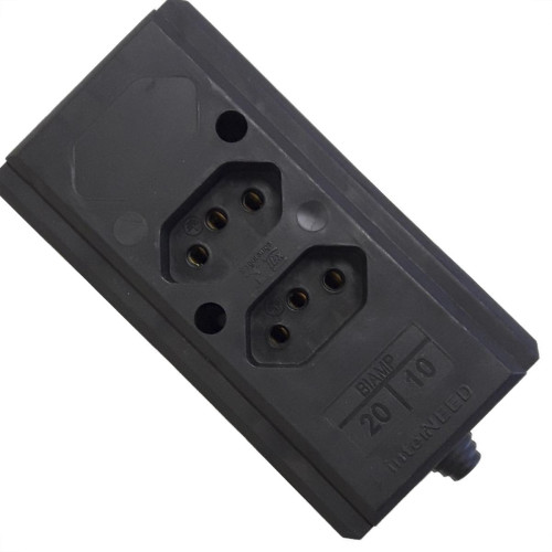 Tomada Barra Interneed Dupla 10/20A 2 Polos +Terra Preta 68945 Tomada Barra Interneed Dupla 10/20A 2 Polos +Terra Preta 68945