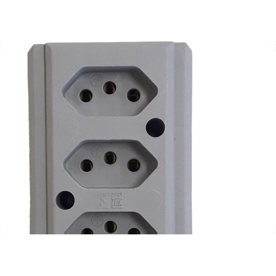 Tomada Barra Interneed Tripla 10/20A 2 Polos +Terra Cinza 66507 Tomada Barra Interneed Tripla 10/20A 2 Polos +Terra Cinza 66507