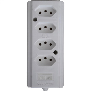 Tomada Barra Interneed   Quadrupla 10/20A 2 Polos +Terra Branca 66569