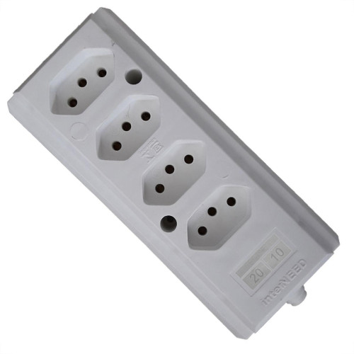 Tomada Barra Interneed Quadrupla 10/20A 2 Polos +Terra Branca 66569 Tomada Barra Interneed Quadrupla 10/20A 2 Polos +Terra Branca 66569