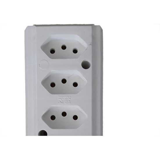 Tomada Barra Interneed Quadrupla 10/20A 2 Polos +Terra Branca 66569 Tomada Barra Interneed Quadrupla 10/20A 2 Polos +Terra Branca 66569