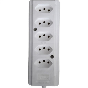 Tomada Barra Interneed   Quintupla 10/20A 2 Polos +Terra Branca 66651