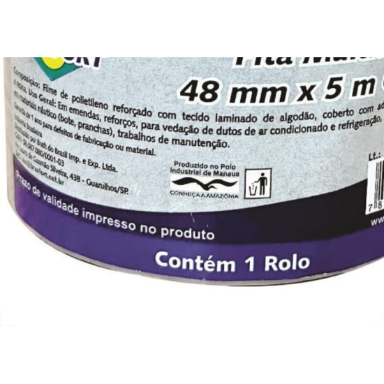 Fita Silver Tape Brasfort Multiuso 48 X 5M Cinza 7547 Fita Silver Tape Brasfort Multiuso 48 X 5M Cinza 7547