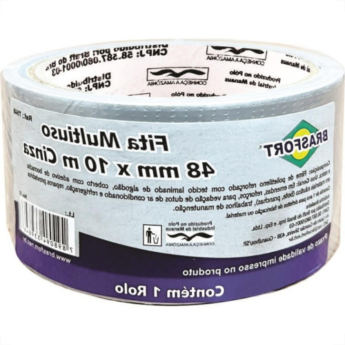 Fita Silver Tape Brasfort Multiuso 48 X 10M Cinza 7548 Fita Silver Tape Brasfort Multiuso 48 X 10M Cinza 7548