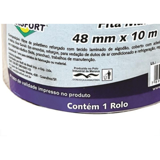Fita Silver Tape Brasfort Multiuso 48 X 10M Cinza 7548 Fita Silver Tape Brasfort Multiuso 48 X 10M Cinza 7548
